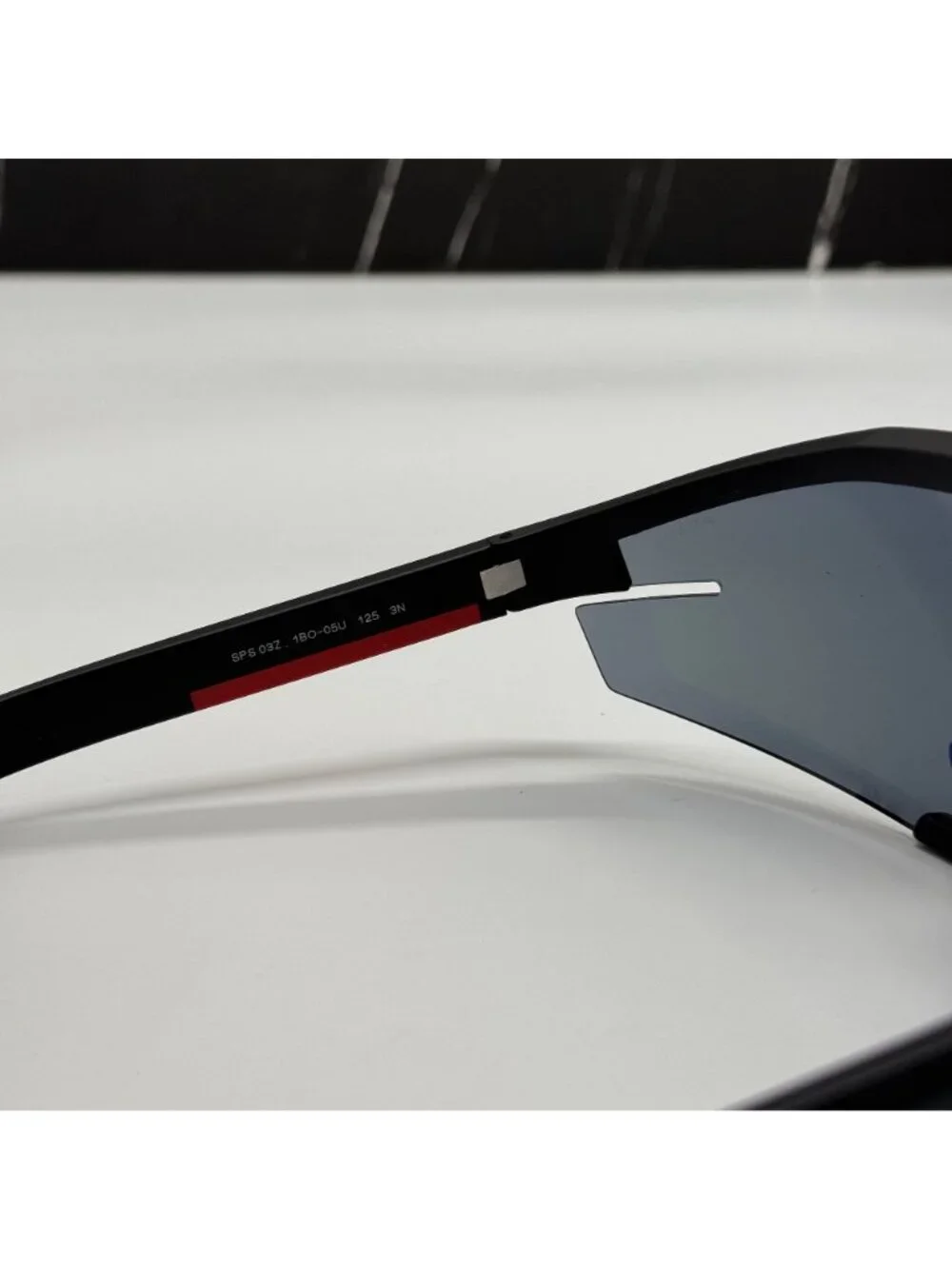 Prada Linea Rossa PS03ZS 1BO05U Men Black Blue Sport Sunglasses Authentic NEW